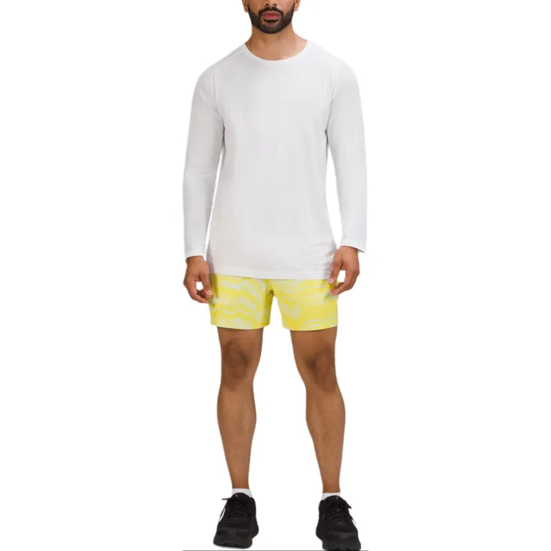 Lululemon Pace Breaker Casual Shorts 5' Men's Rhythm Dot Sound Wave Yellow Multicolor-2