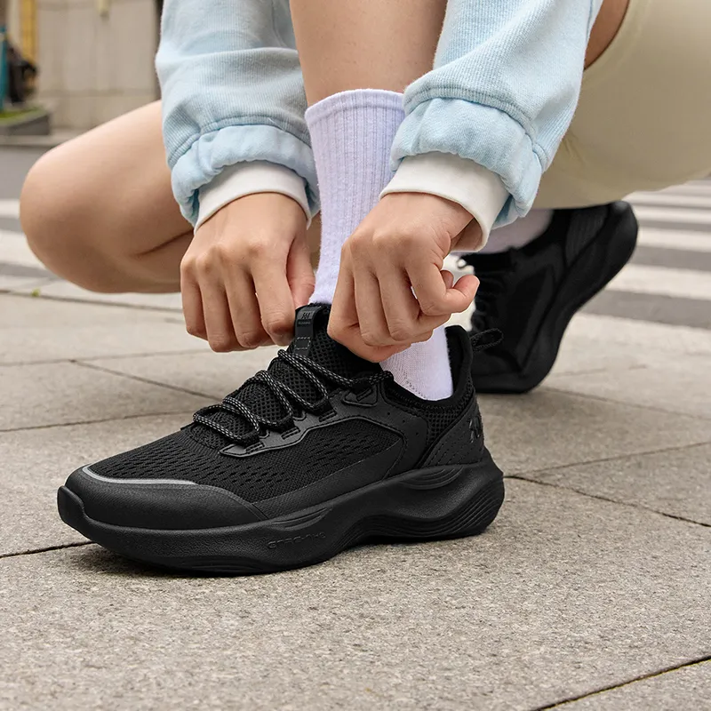 361° Breathable Lightweight Low Top Casual Running Shoes Women's Obsidian Black-4