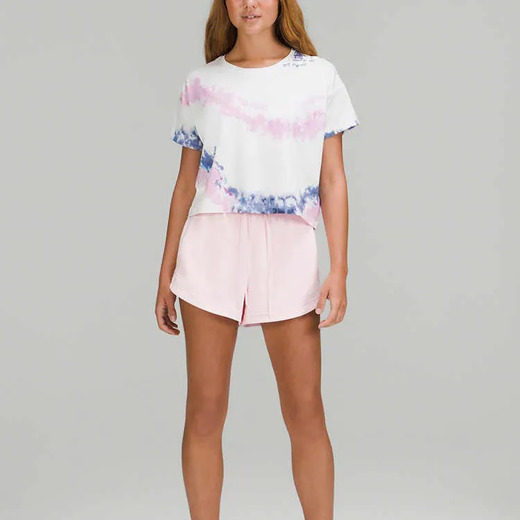 Lululemon T Shirts Women's Divergent Dye Pink Mix Color-3