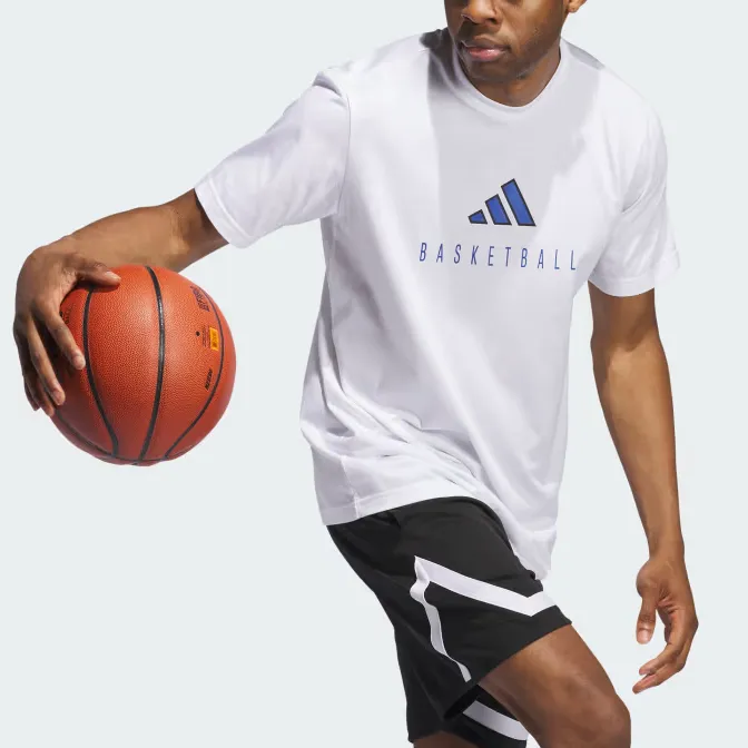 Adidas Free Shipping With AdiClub Worldwide Hoops Logo Performance Graphic Tee-4