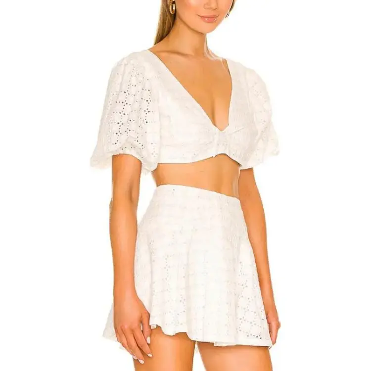 FOR LOVE & LEMONS Crop Tops Women's White-2