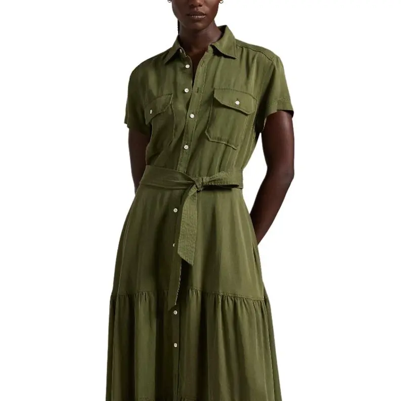 Polo Ralph Lauren Short Sleeved Dresses Women's Green-3