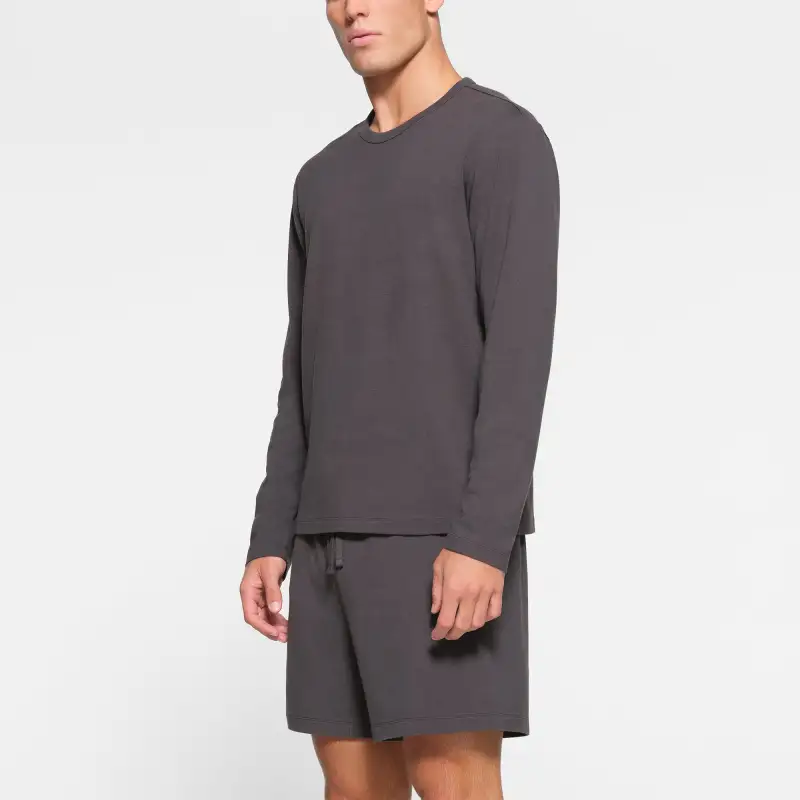 SKIMS JERSEY LOUNGE MENS LONG SLEEVE T-SHIRT T-Shirt Men's ASH/Ash Gray-2