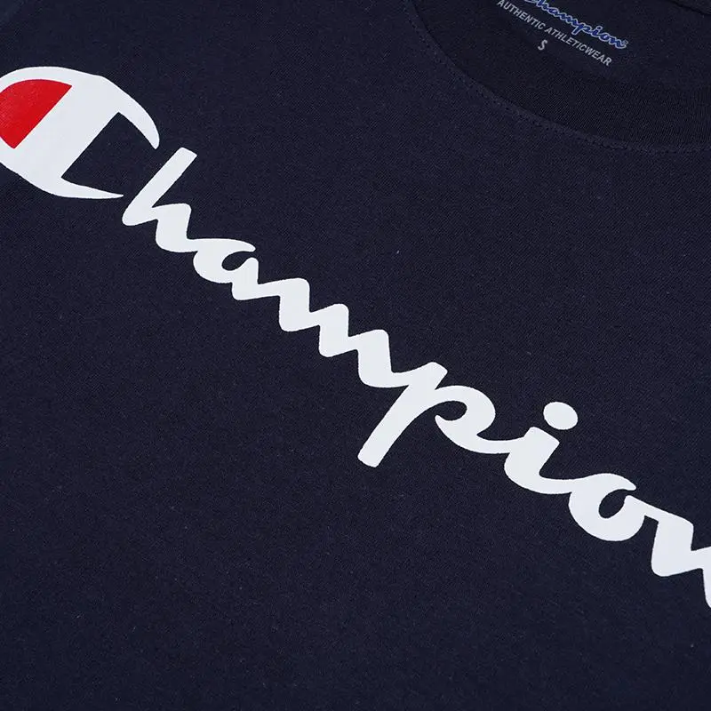 Champion T Shirt US Version Unisex Navy Blue-2