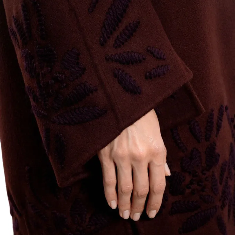 ERMANNO SCERVINO Motif Embroidered Drop Shoulder Coat-4