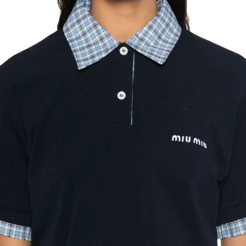 MIU MIU Layered effect Polo Shirt-4