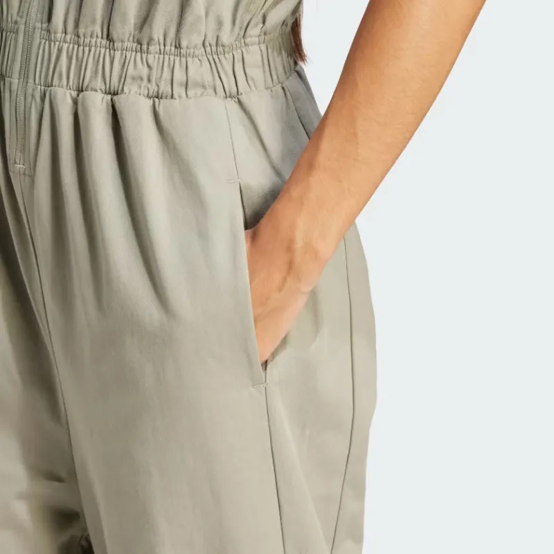 Adidas Tiro Woven Loose Jumpsuit Jumpsuit Women's Egg Stone Silver Gray-5