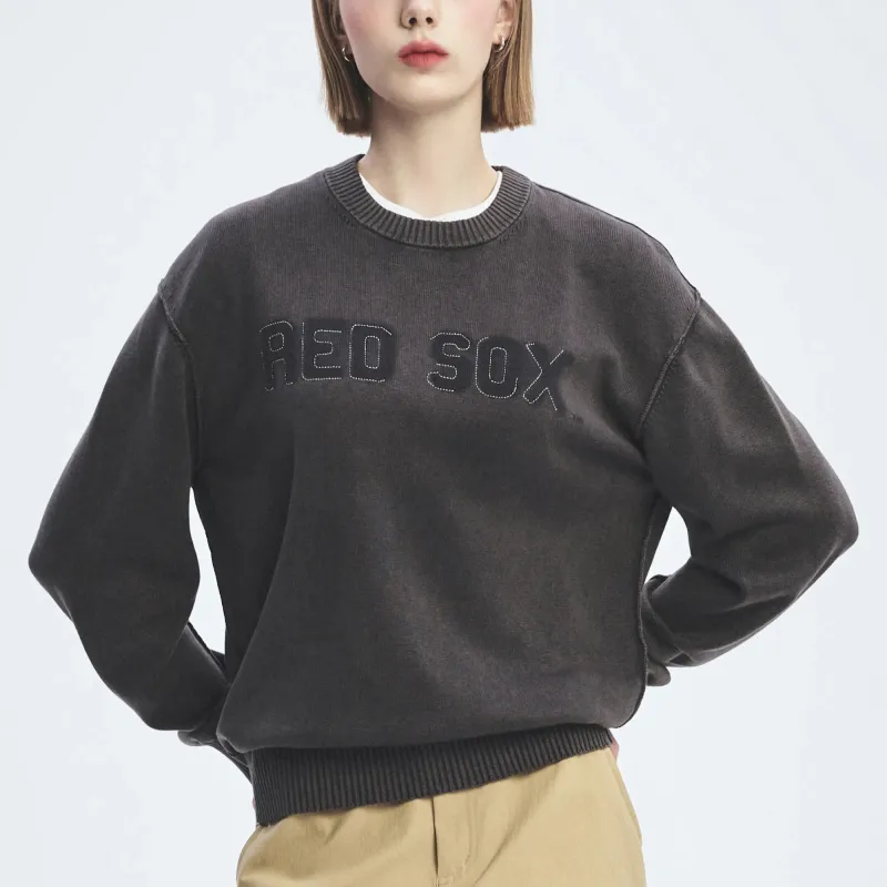 MLB Basic Boston Red Sox Knitwear Unisex Charcoal Gray-2