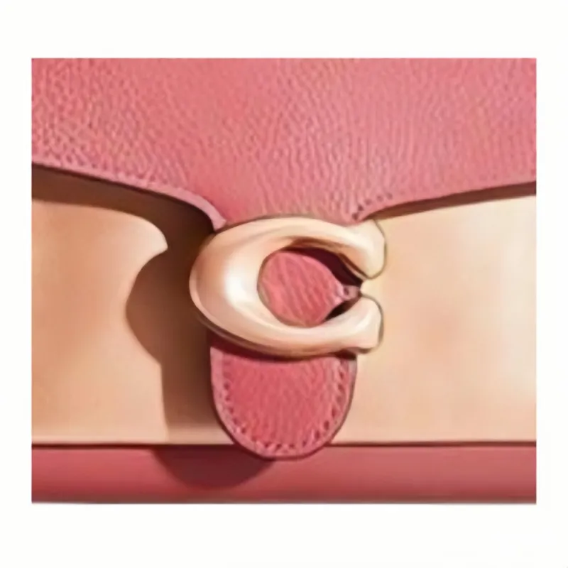 COACH Tabby Polished Pebbled Leather With Refined Calfskin Clutch Bag Over The Shoulder Small Size Women's Pink-3