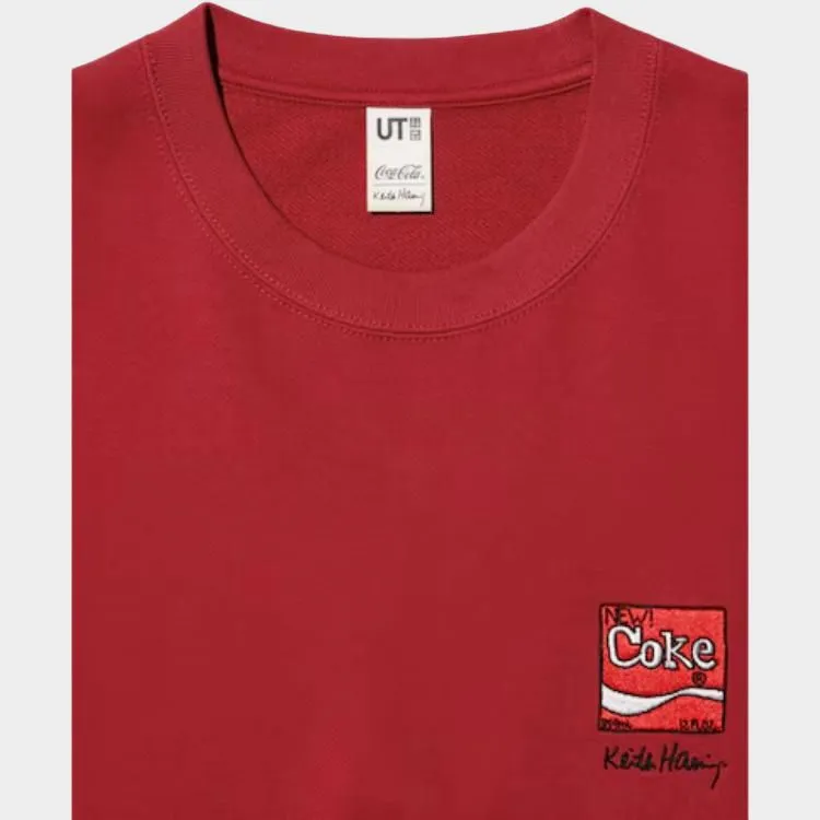 Coca cola X Keith Haring X UNIQLO Keith Haring X Coca Cola Collaboration Sweatshirts Unisex Red-2