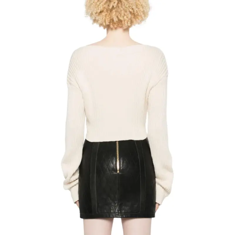 BALMAIN Boat neck Ribbed Top-2