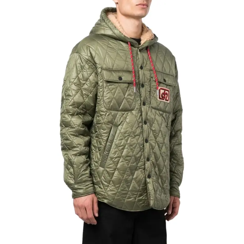 DSQUARED 2 Logo Patch Drawstring Hooded Jacket-4