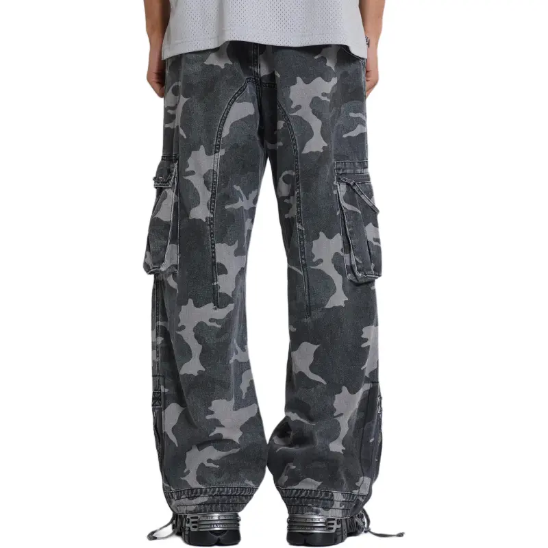 Jaded London Washed Black Trooper Camo Cargo Pant Cargo Pants Men's Washed Black-2