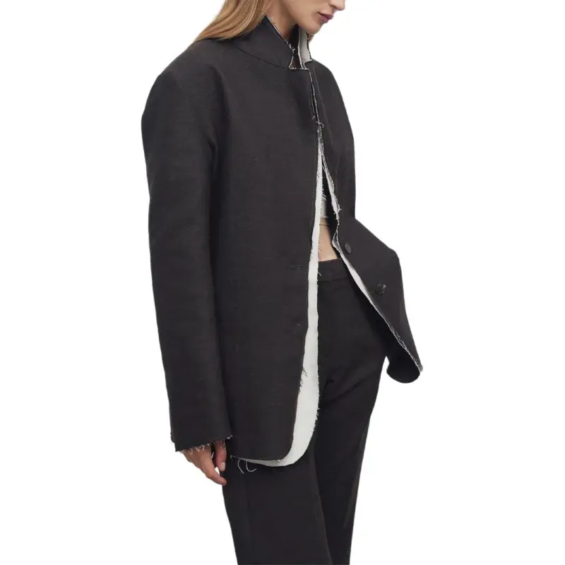 THE ROW Lysandre Jacket 'Dark Brown Melange'-4