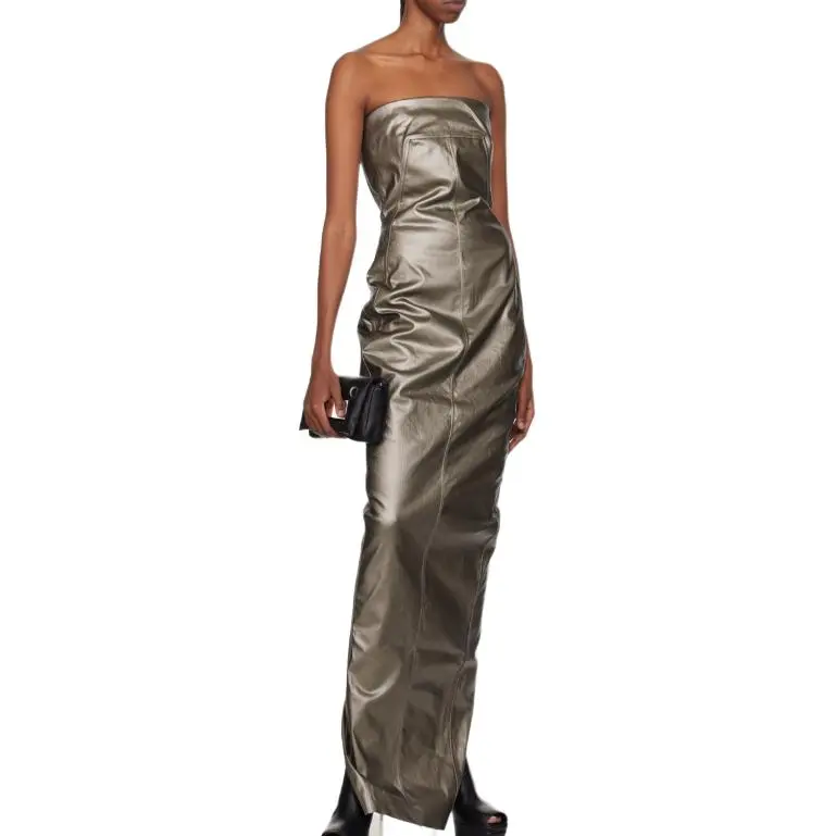 RICK OWENS Floor-Length Strapless Bustier Gown-4