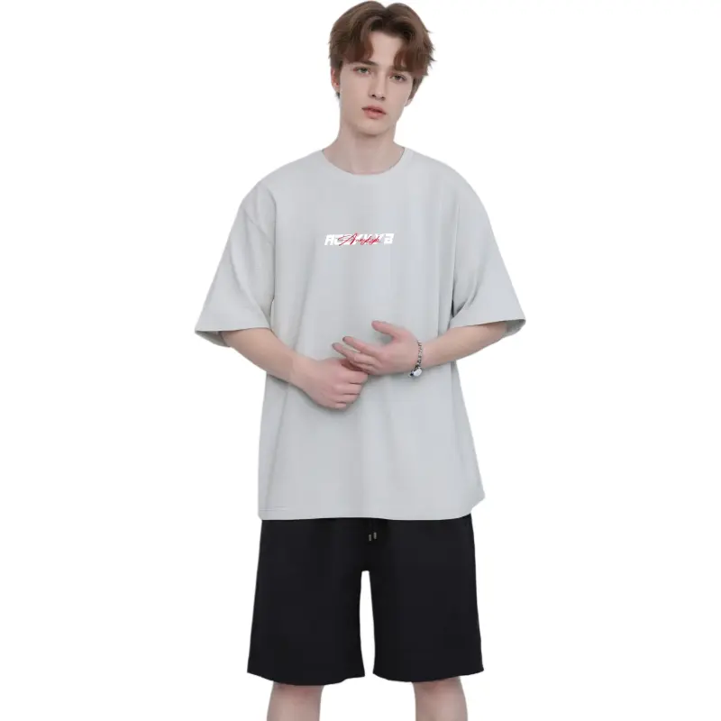 YK&YB T Shirts Unisex White Gray-2