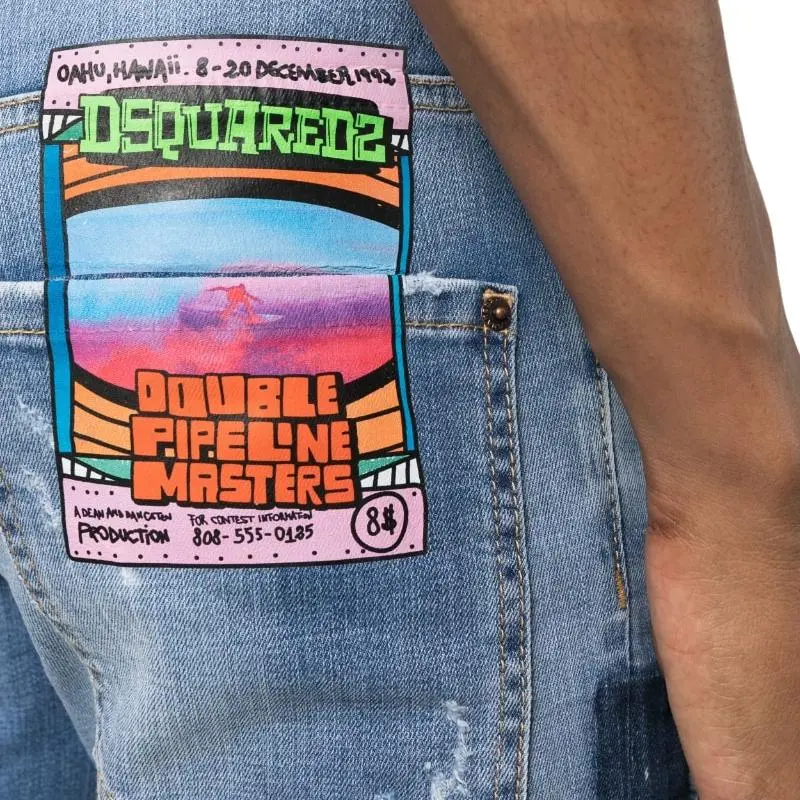 DSQUARED 2 Distressed Washed Skater Jeans-4