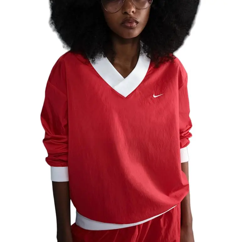 Nike Sportswear Essential Women's Loose Uv Woven Long Sleeve V Neck Top-1