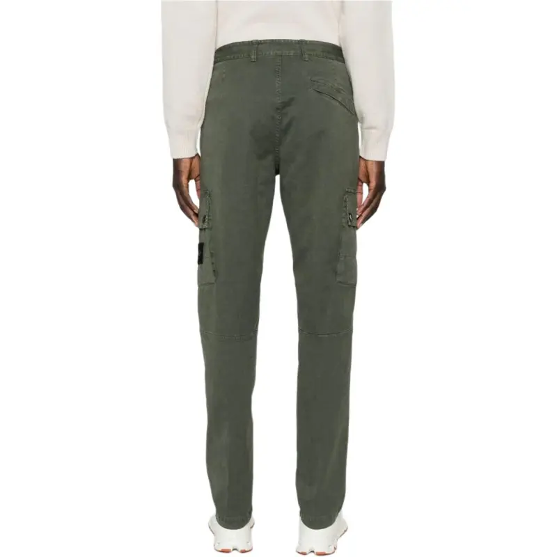 STONE ISLAND Logo Patch Straight Leg Pants-4