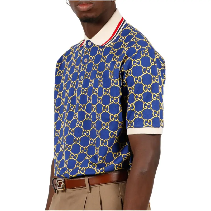 GUCCI Polo Shirts Men Blue-4