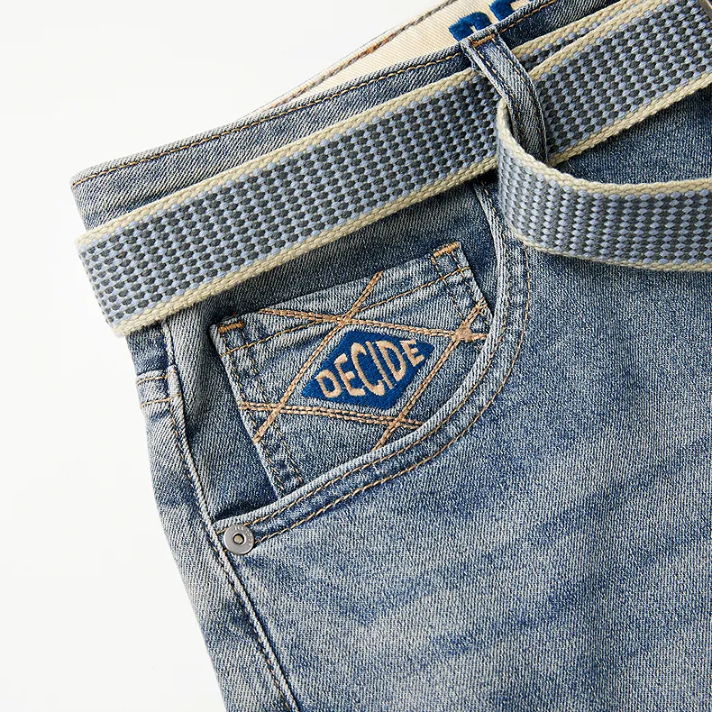 HLA Jeans Men Blue Gray Denim Gradient Light A6-2