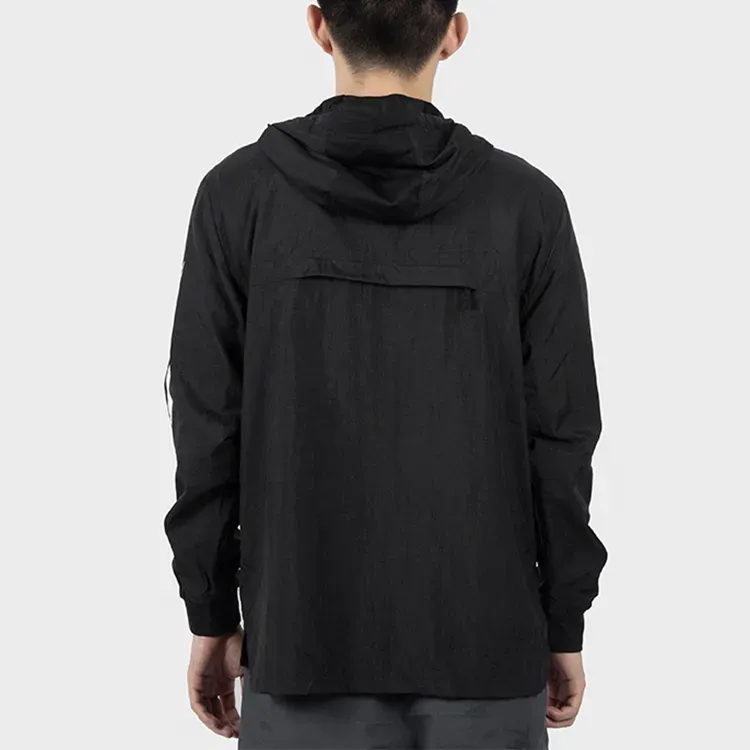 Nike Water-Resistant Windproof Wear-Resistant Windbreaker Jacket Men's Black Comes With Necklace-2
