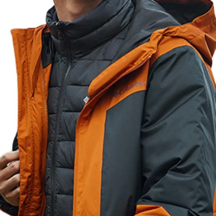 Columbia Windbreaker Jackets Men Black Orange-4