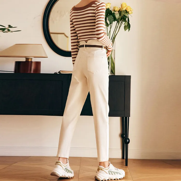 Olrain Jeans Women's Apricot-3