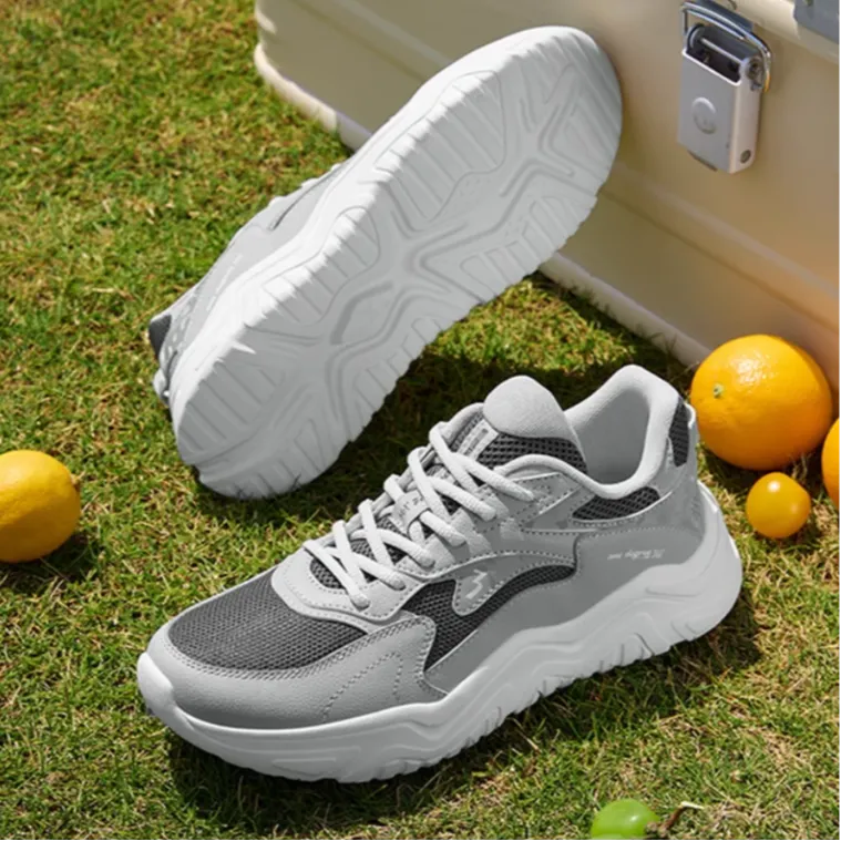 361° Anti-Slip Wear-Resistant Low-Top Casual Shoes Men's Gray White-2