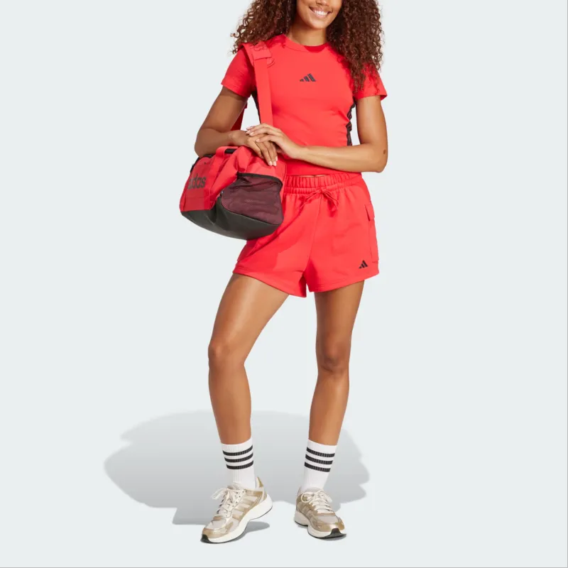 Adidas Women's Essentials 3 Stripes Slim Baby T Shirt Pure Ruby/Black-1