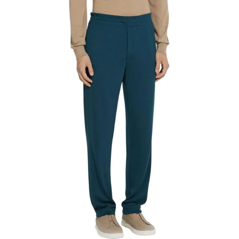 Zegna FW24 Casual Pants Men's Dark Blue Green-1