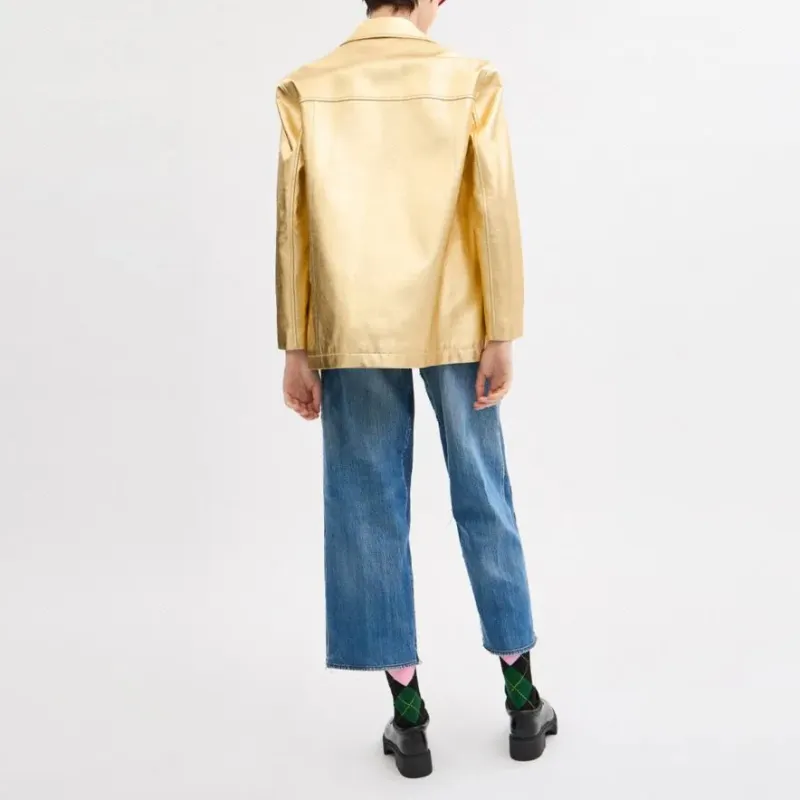 COACH Puffer Jacket Women's Gold-2