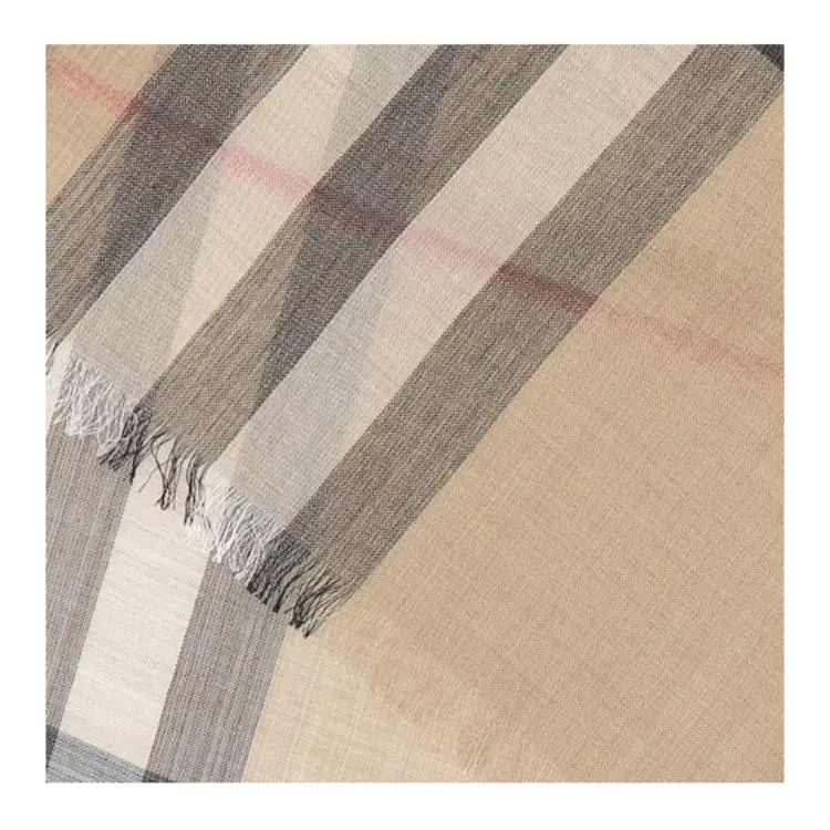 Burberry Checked Frayed Edge Scarf-3