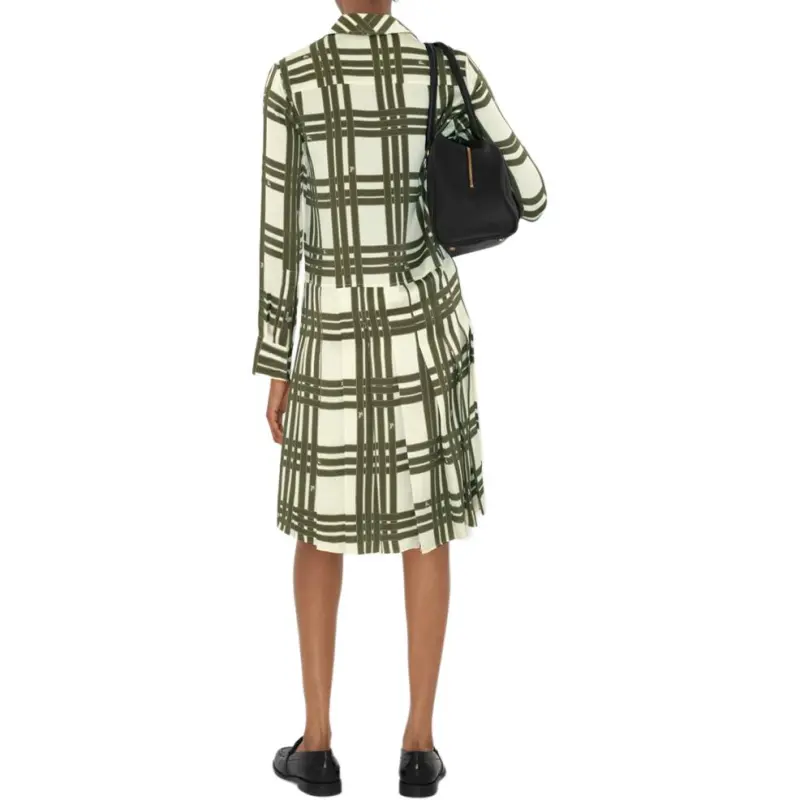 Burberry Long Sleeved Dresses Women's Green-2