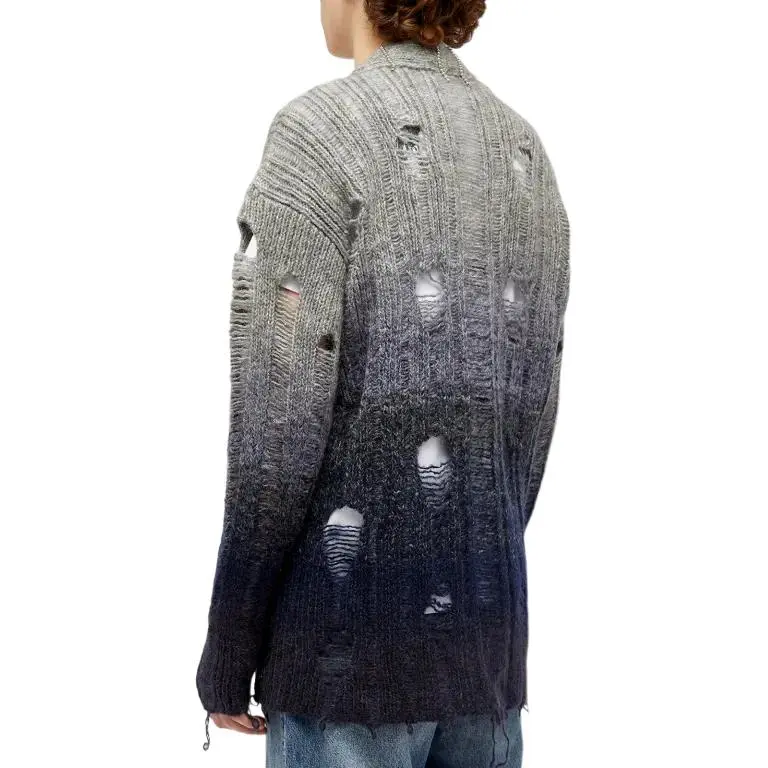 OFF WHITE Distressed Knitted Cardigan-4