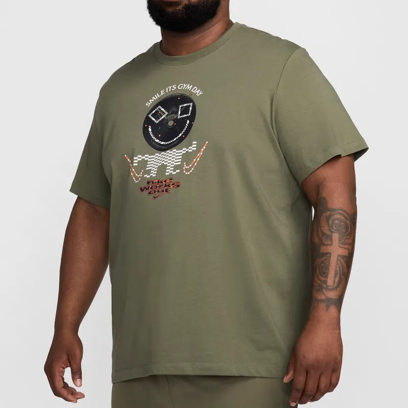 Nike Fitness T-Shirt T-Shirt Men's Medium Olive-3