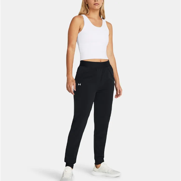 Under Armour UA ArmourSport High Rise Woven Pants Knitted Sports Pants Women's Black-4