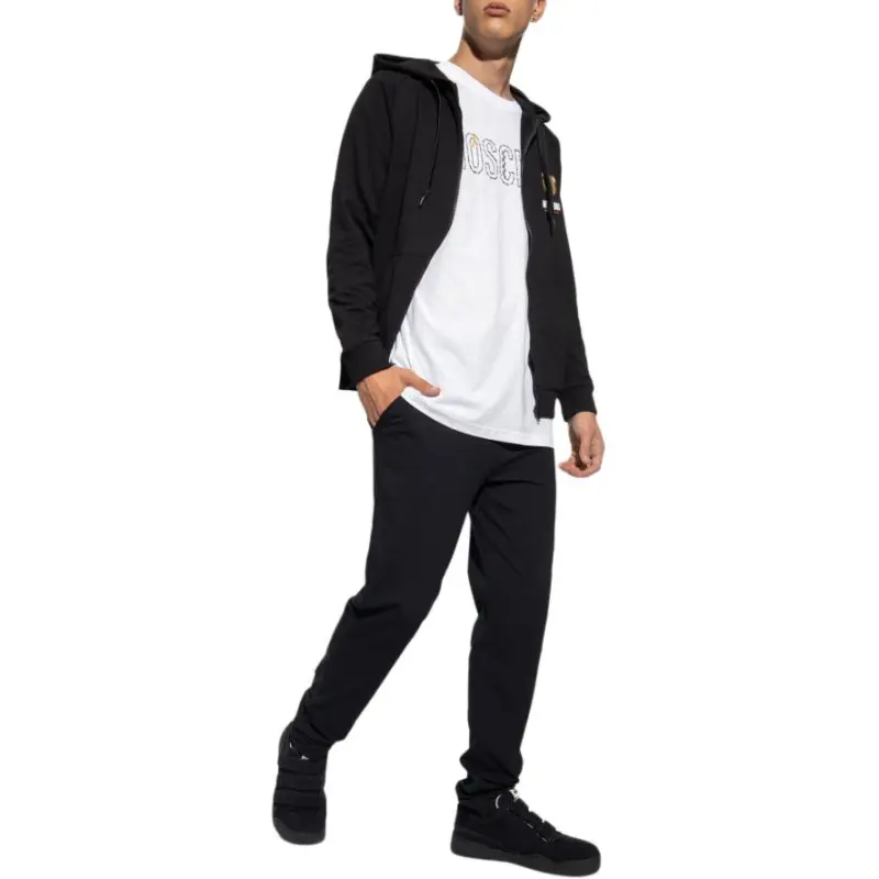 MOSCHINO Teddy Bear Patch Zipped Hoodie-2
