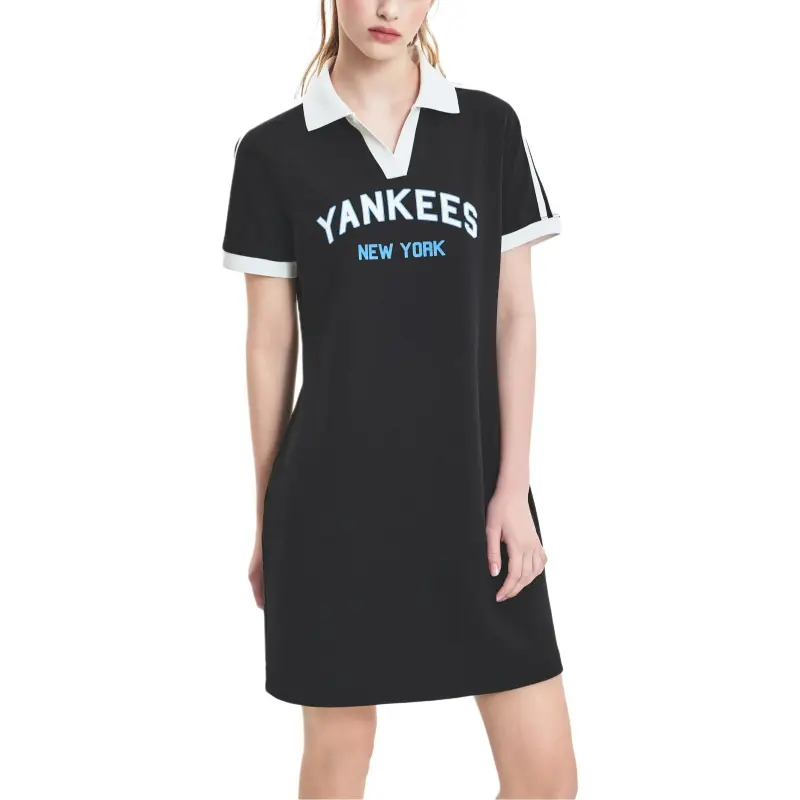 MLB New York Yankees Short Sleeved Dresses Women's Black-2