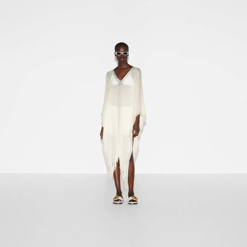 GUCCI Long-Sleeved Dresses Women's Ivory White-10