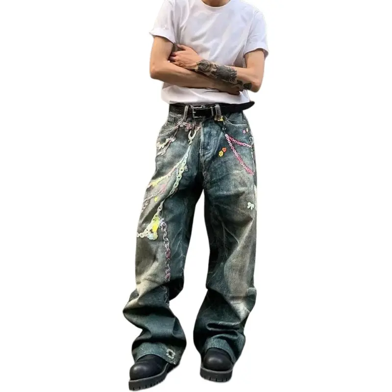 MGXEK Jeans Unisex Vintage Blue-2