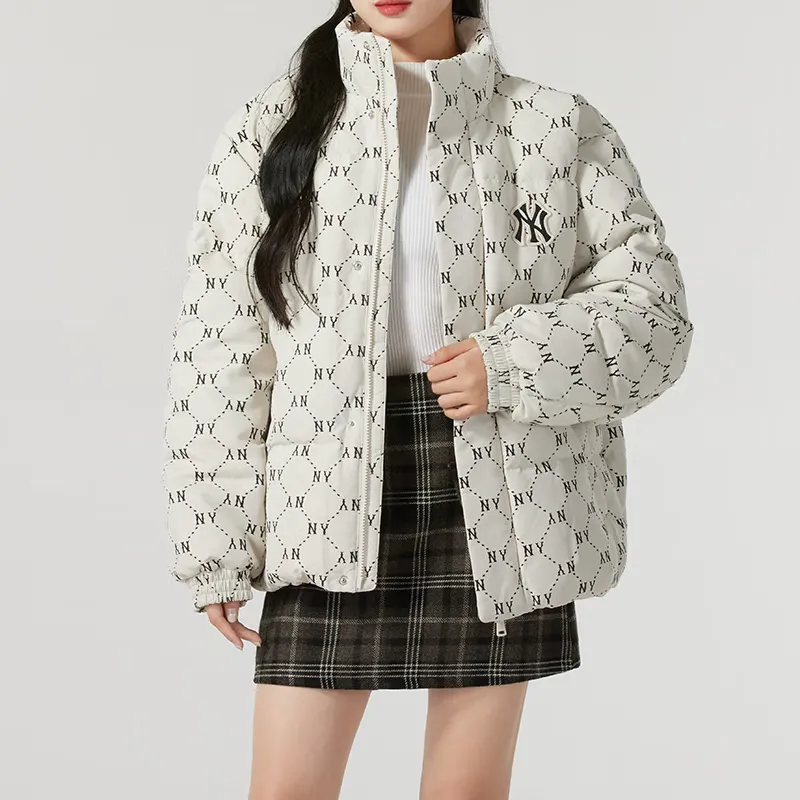 MLB New York Yankees Monogram Collection Down Jacket Unisex Dark Cream-2