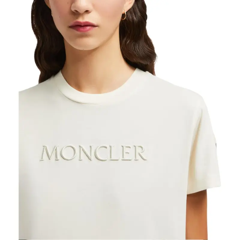 Moncler Logo Embroidered Crewneck T Shirt-5