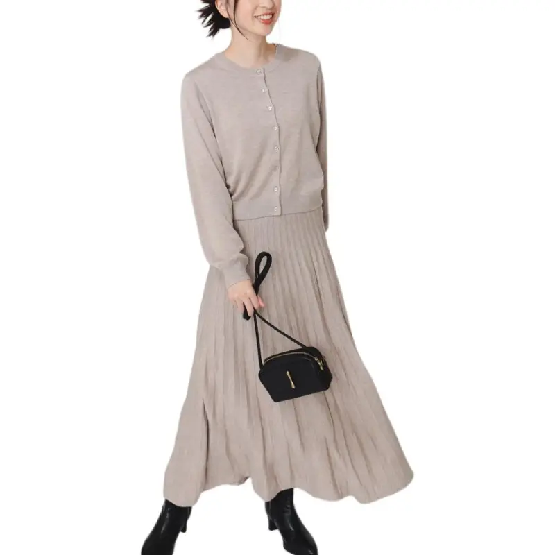 Beams Two Piece Skirt Sets Women's Beige-2