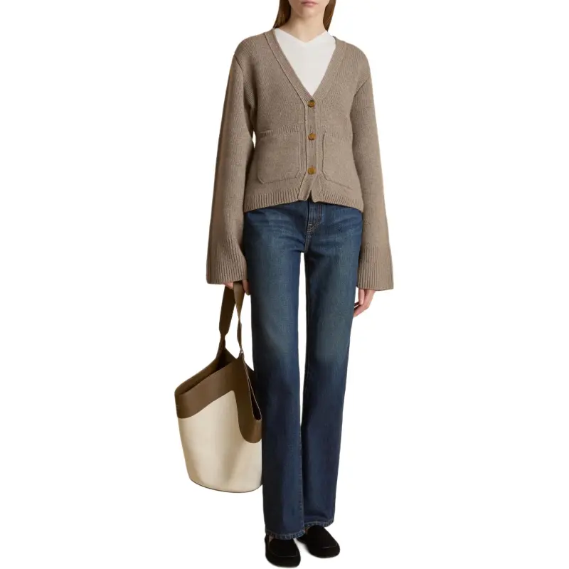KHAITE Scarlett Cardigan 'Camel'-2