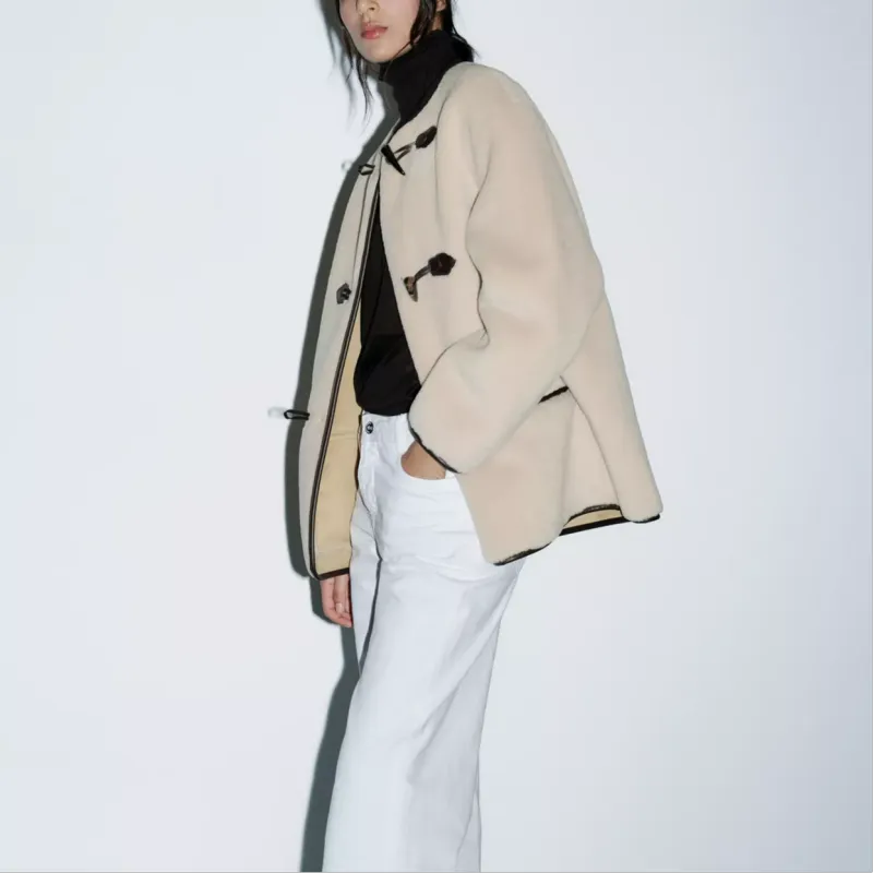 ZARA Coats Women's Natural Color-3