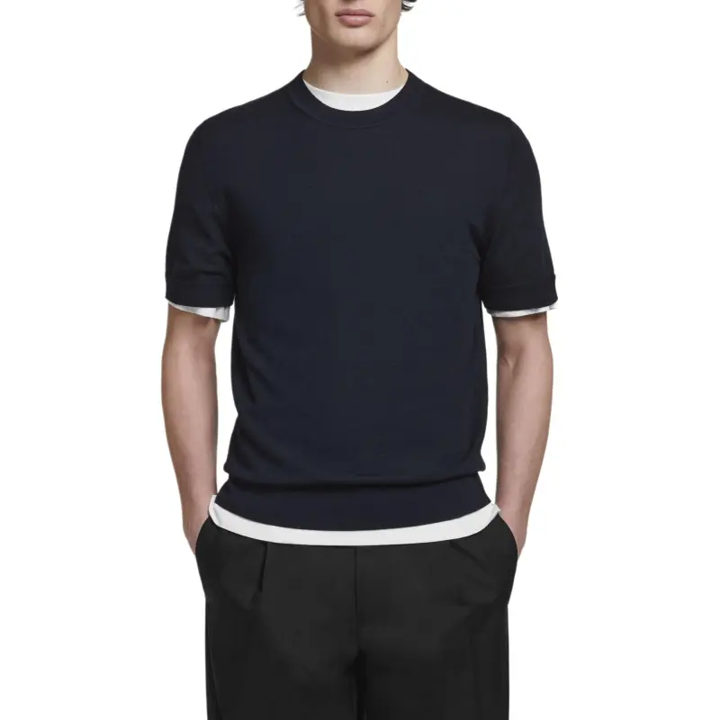 COS T Shirts Men Navy Blue-1