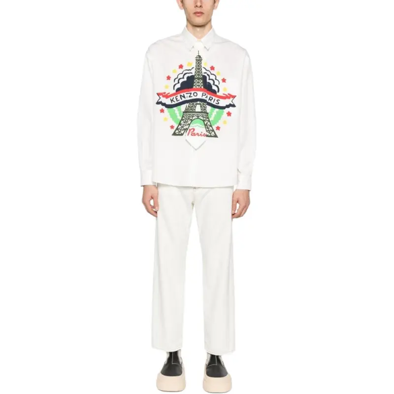 KENZO Logo Printed Long Sleeve T Shirt-2