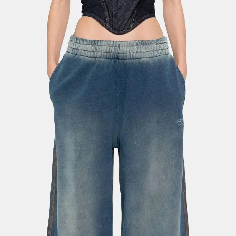 DIESEL Logo Embroidered Wide Leg Sweatpants-2