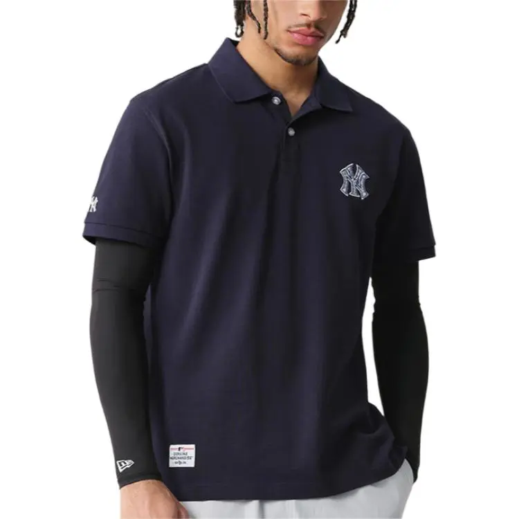 New Era x MLB Blue And White Porcelain Series FW24 Polo Shirt Unisex Gray-2